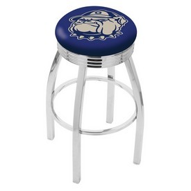 L8C3C - Chrome Georgetown Swivel Bar Stool with 2.5 Ribbed Accent Ring by Holland Bar Stool Company