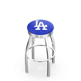 L8C3C Los Angeles Dodgers Swivel Stool with Chrome Finish by HBS, AGS-L8C3C25MLBLAD L8C3C Los Angeles Dodgers Swivel Stool with Chrome Finish by HBS, AGS-L8C3C25MLBLAD