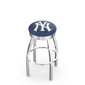 L8C3C New York Yankees Swivel Stool with Chrome Finish by HBS, AGS-L8C3C25MLBNYY L8C3C New York Yankees Swivel Stool with Chrome Finish by HBS, AGS-L8C3C25MLBNYY