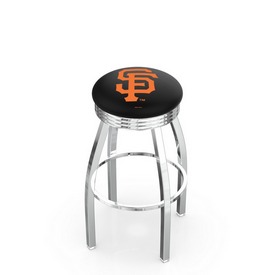 L8C3C San Francisco Giants Swivel Stool with Chrome Finish by HBS, AGS-L8C3C25MLBSFG