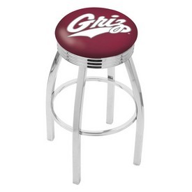 L8C3C - Chrome Montana Swivel Bar Stool with 2.5 Ribbed Accent Ring by Holland Bar Stool Company