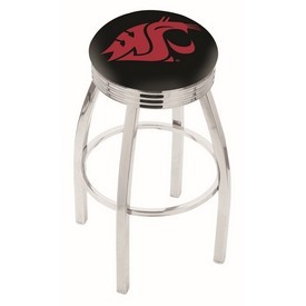 L8C3C - Chrome Washington State Swivel Bar Stool with 2.5 Ribbed Accent Ring by Holland Bar Stool Company
