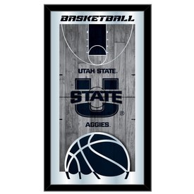 Utah State 15" x 26" Basketball Mirror by Holland Bar Stool Company, MBsktUtahSt