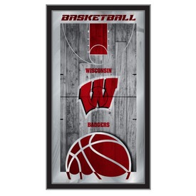 Wisconsin 15" x 26" Basketball Mirror by Holland Bar Stool Company, MBsktWiscon