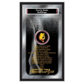 Ferris State University 26" x 15" Fight Song Mirror by Holland Bar Stool Company, MFghtFerrSt