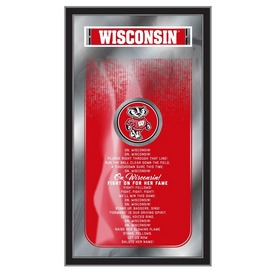 Wisconsin 26" x 15" Fight Song Mirror by Holland Bar Stool Company, MFghtWiscon