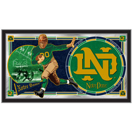 University of Notre Dame 15"x26" (Vintage) Football Wall Mirror by Holland Bar Stool Co., MFtbl07NotreD