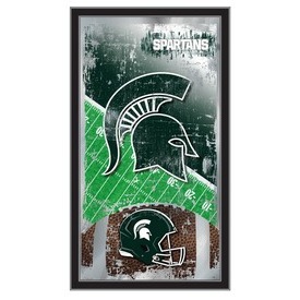 Michigan State 15" x 26" Football Mirror by Holland Bar Stool Company, MFtblMichSt