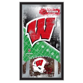 Wisconsin 15" x 26" Football Mirror by Holland Bar Stool Company, MFtblWiscon