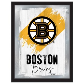 Boston Bruins 17"x22" Logo Wall Mirror by Holland Bar Stool Company, MLogo08BosBru