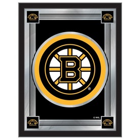 Boston Bruins 17" x 22" Logo Mirror by Holland Bar Stool Company, MLogoBosBru