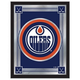 Edmonton Oilers 17" x 22" Logo Mirror by Holland Bar Stool Company, MLogoEdmOil