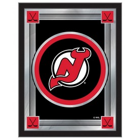 New Jersey Devils 17" x 22" Logo Mirror by Holland Bar Stool Company, MLogoNJDevl