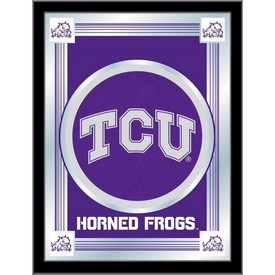 TCU 17"x22" Logo Wall Mirror by Holland Bar Stool Company, AGS-MLogoTexChr TCU 17"x22" Logo Wall Mirror by Holland Bar Stool Company, AGS-MLogoTexChr