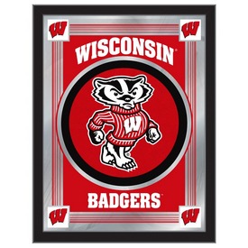 Wisconsin "Badger" 17" x 22" Logo Mirror by Holland Bar Stool Company, MLogoWI-Bdg