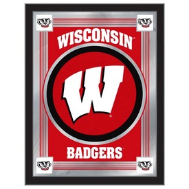 Wisconsin "W" 17" x 22" Logo Mirror by Holland Bar Stool Company, MLogoWisc-W