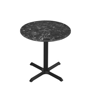 Indoor/Outdoor 30" Tall OD211 Black Table Base with 30" x 30" Foot and 36" Diameter Indoor/Outdoor EuroSlim Top by the Holland Bar Stool Co., AGS-OD211-3030BWODS36RBM Indoor/Outdoor 30" Tall OD211 Black Table Base with 30" x 30" Foot and 36" Diameter Indoor/Outdoor EuroSlim Top by the Holland Bar Stool Co., AGS-OD211-3030BWODS36RBM