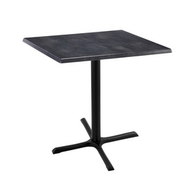 Indoor/Outdoor 36" Tall OD211 Black Table Base with 30" x 30" Foot and 30" x 30" Square Indoor/Outdoor Black Steel Top by the Holland Bar Stool Co., OD211-3036BWOD30SQBlkStl