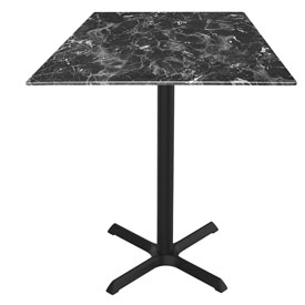 Indoor/Outdoor 42" Tall OD211 Black Table Base with 30" x 30" foot and 32" x 32" Square Indoor/Outdoor Top by the Holland Bar Stool Co., AGS-OD211-3042BWODS32SQBM Indoor/Outdoor 42" Tall OD211 Black Table Base with 30" x 30" foot and 32" x 32" Square Indoor/Outdoor Top by the Holland Bar Stool Co., AGS-OD211-3042BWODS32SQBM