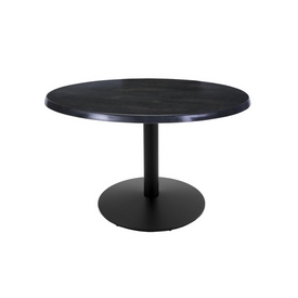 Indoor/Outdoor 30" Tall OD214 Black Table Base with 22" Diameter Foot and 36" Diameter Indoor/Outdoor Black Steel Top by the Holland Bar Stool Co., OD214-2230BWOD36RBlkStl