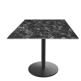 Indoor/Outdoor 30" Tall OD214 Black Table Base with 22" Diameter foot and 32" x 32" Square Indoor/Outdoor Top by the Holland Bar Stool Co., AGS-OD214-2230BWODS32SQBM Indoor/Outdoor 30" Tall OD214 Black Table Base with 22" Diameter foot and 32" x 32" Square Indoor/Outdoor Top by the Holland Bar Stool Co., AGS-OD214-2230BWODS32SQBM