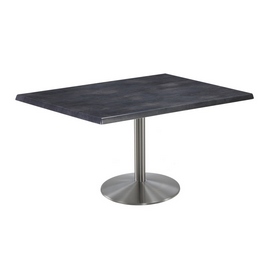 Indoor/Outdoor 30" Tall OD214 Stainless Steel Table Base with 22" Diameter Foot and 30" x 48" Indoor/Outdoor Top by the Holland Bar Stool Co., AGS-OD214-2230SSOD3048BlkStl Indoor/Outdoor 30" Tall OD214 Stainless Steel Table Base with 22" Diameter Foot and 30" x 48" Indoor/Outdoor Top by the Holland Bar Stool Co., AGS-OD214-2230SSOD3048BlkStl