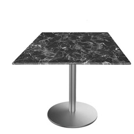 Indoor/Outdoor 30" Tall OD214 Stainless Steel Table Base with 22" Diameter Foot and 36" x 36" Square Indoor/Outdoor EuroSlim Top by the HBS., AGS-OD214-2230SSODS36SQBM Indoor/Outdoor 30" Tall OD214 Stainless Steel Table Base with 22" Diameter Foot and 36" x 36" Square Indoor/Outdoor EuroSlim Top by the HBS., AGS-OD214-2230SSODS36SQBM