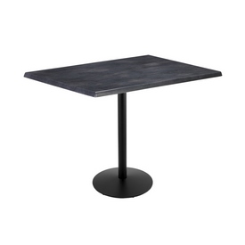 Indoor/Outdoor 42" Tall OD214 Black Table Base with 22" Diameter Foot and 30" x 48" Indoor/Outdoor Top by the Holland Bar Stool Co., AGS-OD214-2242BWOD3048BlkStl Indoor/Outdoor 42" Tall OD214 Black Table Base with 22" Diameter Foot and 30" x 48" Indoor/Outdoor Top by the Holland Bar Stool Co., AGS-OD214-2242BWOD3048BlkStl