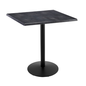 Indoor/Outdoor 42" Tall OD214 Black Table Base with 22" Diameter Foot and 36" x 36" Square Indoor/Outdoor Top by the Holland Bar Stool Co., AGS-OD214-2242BWOD36SQBlkStl Indoor/Outdoor 42" Tall OD214 Black Table Base with 22" Diameter Foot and 36" x 36" Square Indoor/Outdoor Top by the Holland Bar Stool Co., AGS-OD214-2242BWOD36SQBlkStl