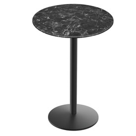 Indoor/Outdoor 36" Tall OD214 Black Table Base with 22" Diameter Foot and 36" Diameter Indoor/Outdoor EuroSlim Top by the Holland Bar Stool Co., AGS-OD214-2236BWODS36RBM Indoor/Outdoor 36" Tall OD214 Black Table Base with 22" Diameter Foot and 36" Diameter Indoor/Outdoor EuroSlim Top by the Holland Bar Stool Co., AGS-OD214-2236BWODS36RBM