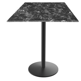 Indoor/Outdoor 42" Tall OD214 Black Table Base with 22" Diameter Foot and 36" x 36" Square Indoor/Outdoor EuroSlim Top by the Holland Bar Stool Co., AGS-OD214-2242BWODS36SQBM Indoor/Outdoor 42" Tall OD214 Black Table Base with 22" Diameter Foot and 36" x 36" Square Indoor/Outdoor EuroSlim Top by the Holland Bar Stool Co., AGS-OD214-2242BWODS36SQBM
