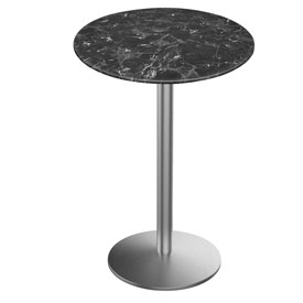 Indoor/Outdoor 36" Tall OD214 Stainless Steel Table Base with 22" Diameter Foot and 36" Diameter Indoor/Outdoor EuroSlim Top by the HBS., AGS-OD214-2236SSODS36RBM Indoor/Outdoor 36" Tall OD214 Stainless Steel Table Base with 22" Diameter Foot and 36" Diameter Indoor/Outdoor EuroSlim Top by the HBS., AGS-OD214-2236SSODS36RBM