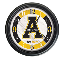 Appalachian State University Indoor/Outdoor LED Wall Clock by Holland Bar Stool Co., ODClk14BK-08AppStU
