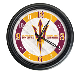Arizona State University Indoor/Outdoor LED Wall Clock by Holland Bar Stool Co., AGS-ODClk14BK-08ArizSt-F Arizona State University Indoor/Outdoor LED Wall Clock by Holland Bar Stool Co., AGS-ODClk14BK-08ArizSt-F