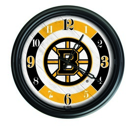 Boston Bruins Indoor/Outdoor LED Wall Clock by Holland Bar Stool Co., ODClk14BK-08BosBru