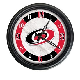 Carolina Hurricanes Indoor/Outdoor LED Wall Clock by Holland Bar Stool Co., ODClk14BK-08CarHur