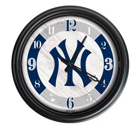 New York Yankees Indoor/Outdoor LED Wall Clock, ODClk14BK-08MLBNYY