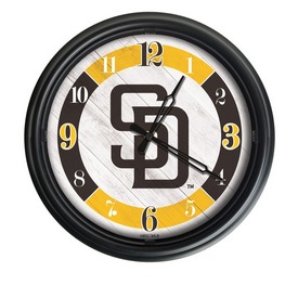 San Diego Padres Indoor/Outdoor LED Wall Clock, ODClk14BK-08MLBSDP