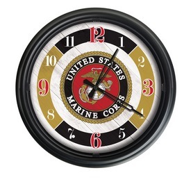 United States Marine Corps Indoor/Outdoor LED Wall Clock by Holland Bar Stool Co., ODClk14BK-08Marine
