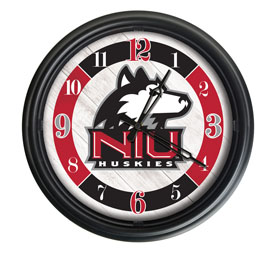 University of Northern Illinois Indoor/Outdoor LED Wall Clock by Holland Bar Stool Co., ODClk14BK-08NorIll