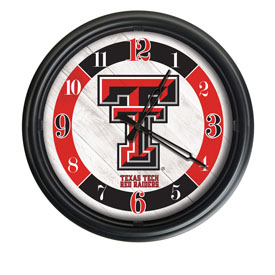 Texas Tech University Indoor/Outdoor LED Wall Clock by Holland Bar Stool Co., ODClk14BK-08TXTech