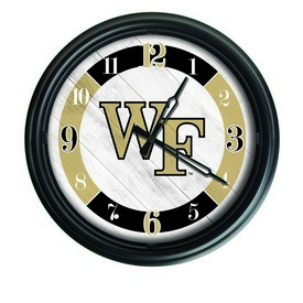 Wake Forest University Indoor/Outdoor LED Wall Clock by Holland Bar Stool Co., ODClk14BK-08WakeFr