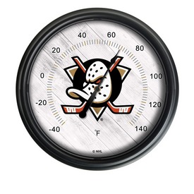 Anaheim Ducks Indoor/Outdoor LED Thermometer by Holland Bar Stool Company, ODThrm14BK-08AnaDks
