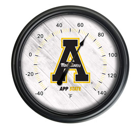 Appalachian State University Indoor/Outdoor LED Thermometer by Holland Bar Stool Company, ODThrm14BK-08AppStU