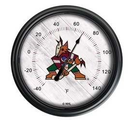 Arizona Coyotes Indoor/Outdoor LED Thermometer by Holland Bar Stool Company, ODThrm14BK-08AriCoy