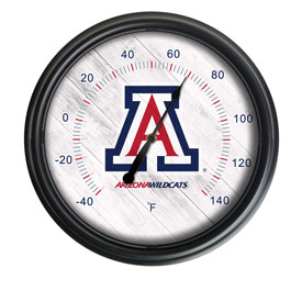 University of Arizona Indoor/Outdoor LED Thermometer by Holland Bar Stool Company, ODThrm14BK-08ArizUn