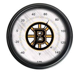 Boston Bruins Indoor/Outdoor LED Thermometer by Holland Bar Stool Company, ODThrm14BK-08BosBru