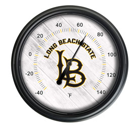 Long Beach State University Indoor/Outdoor LED Thermometer by Holland Bar Stool Company, ODThrm14BK-08LBStUn