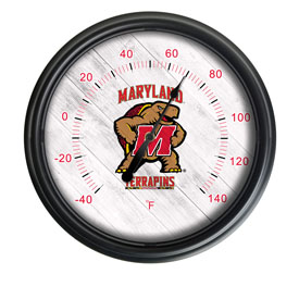 University of Maryland Indoor/Outdoor LED Thermometer by Holland Bar Stool Company, ODThrm14BK-08Mrylnd