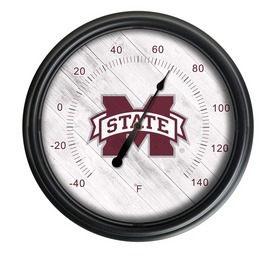 Mississippi State University Indoor/Outdoor LED Thermometer by Holland Bar Stool Company, ODThrm14BK-08MssStU